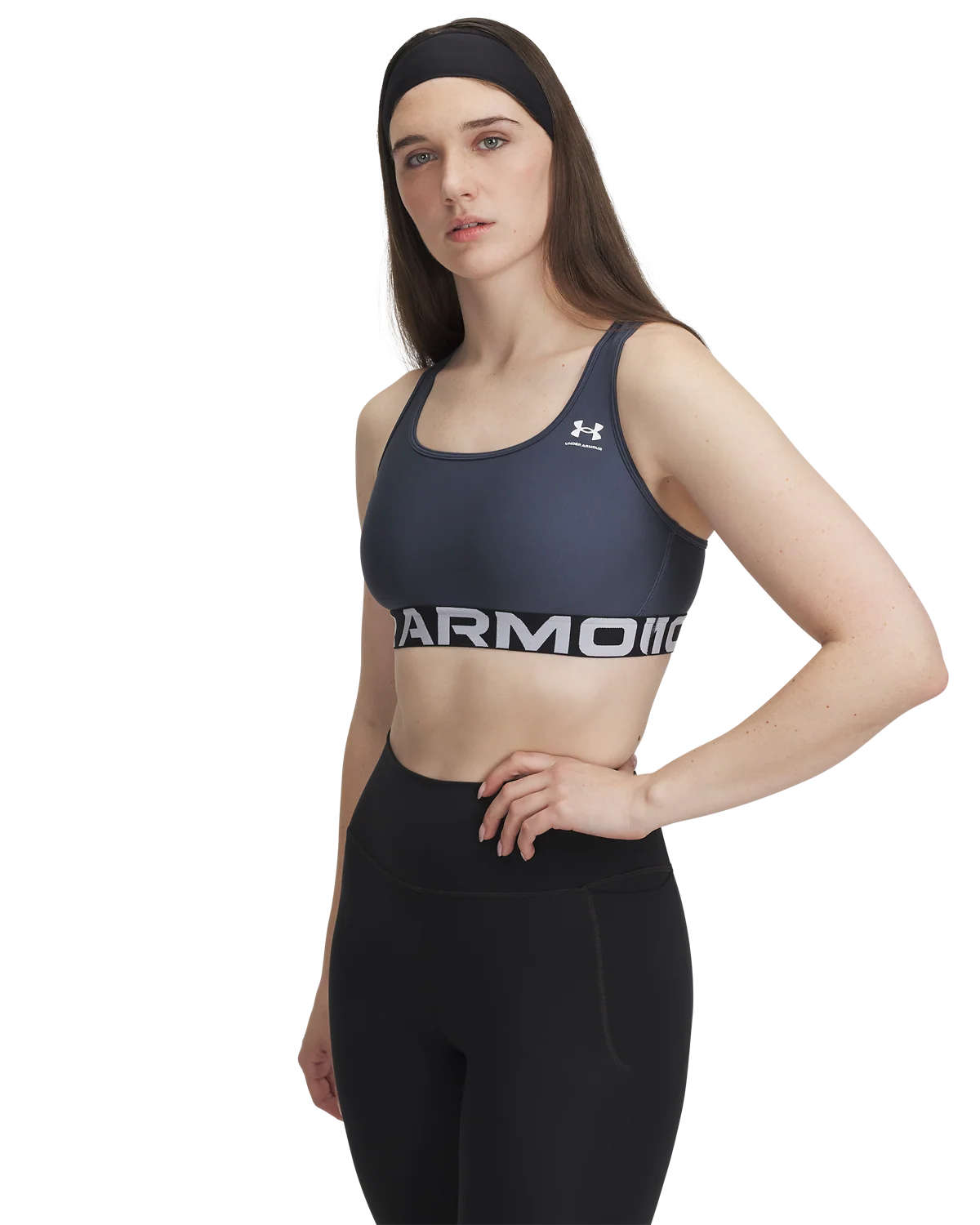Women's HeatGear® Armour Mid Branded Sports Bra - Image 10