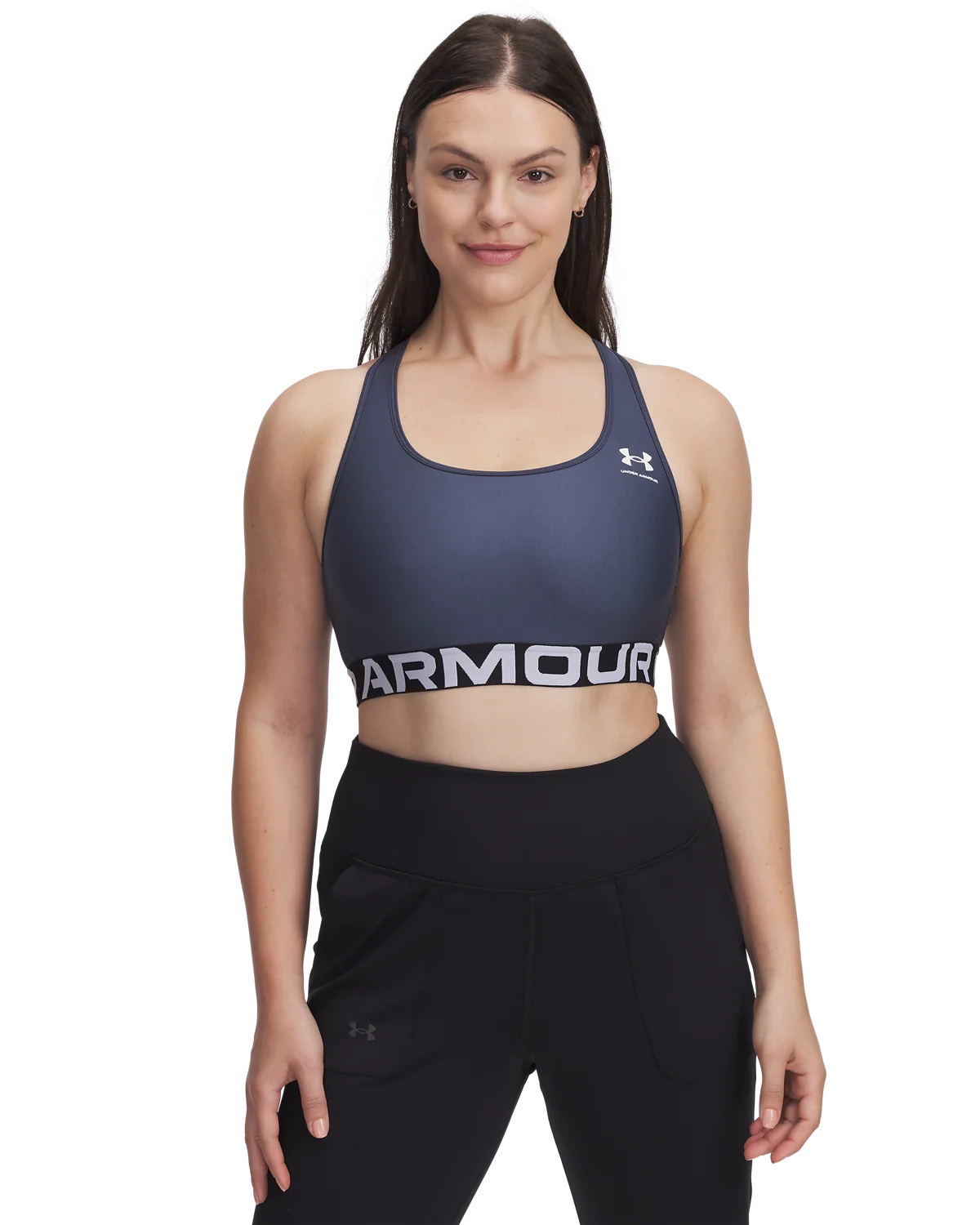 Women's HeatGear® Armour Mid Branded Sports Bra - Image 9