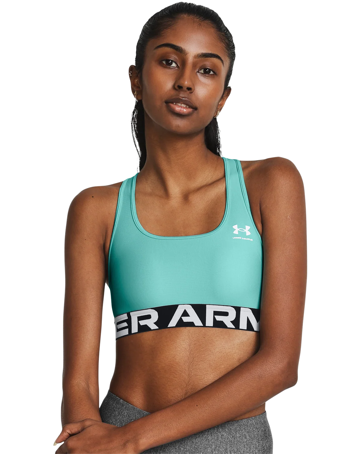 Women's HeatGear® Armour Mid Branded Sports Bra - Image 13