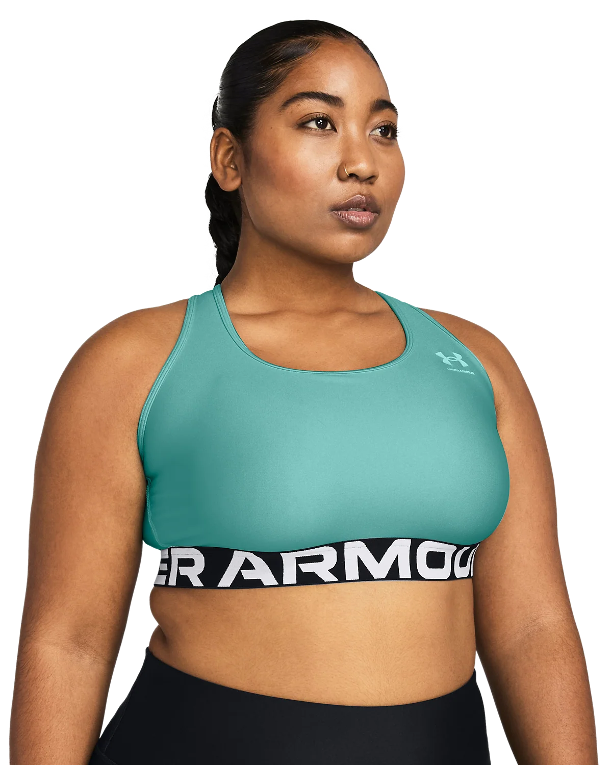Women's HeatGear® Armour Mid Branded Sports Bra - Image 14