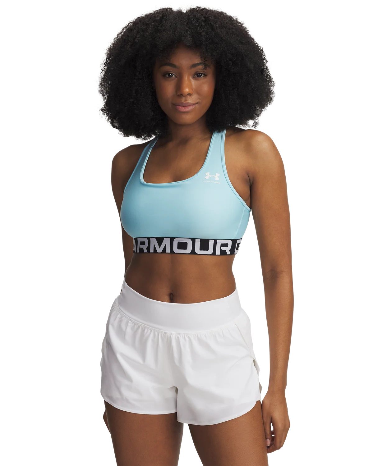 Women's HeatGear® Armour Mid Branded Sports Bra - Image 7
