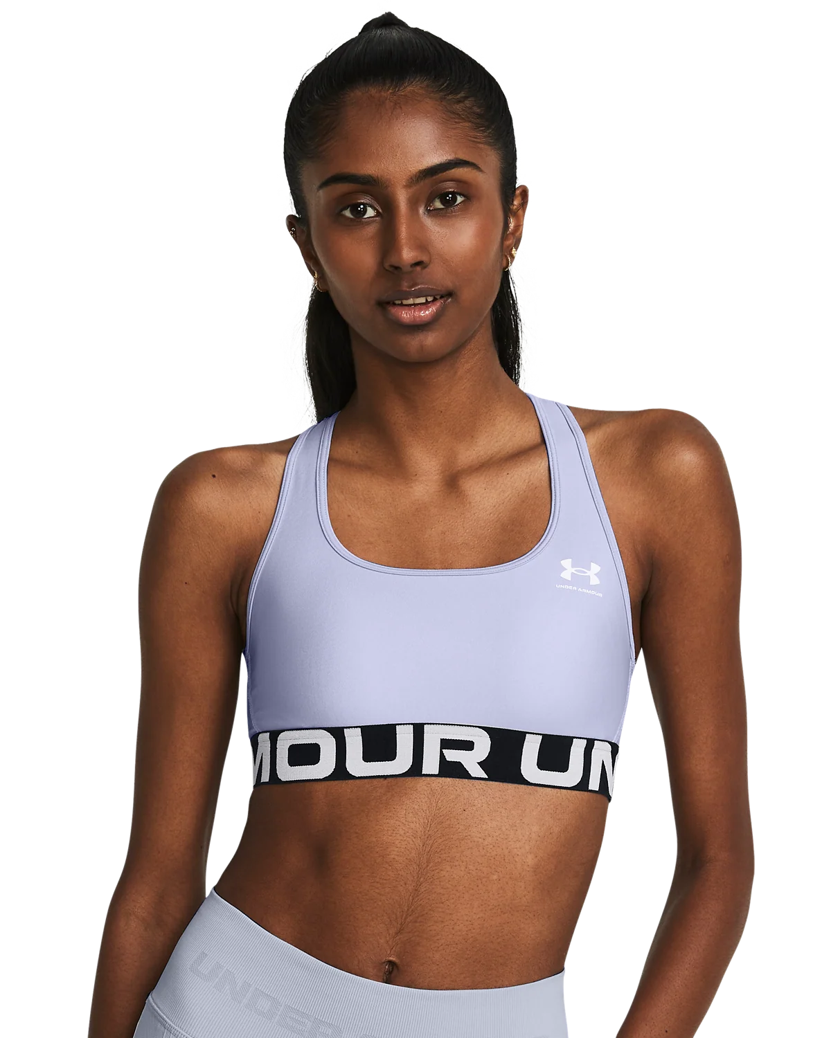 Women's HeatGear® Armour Mid Branded Sports Bra - Image 13