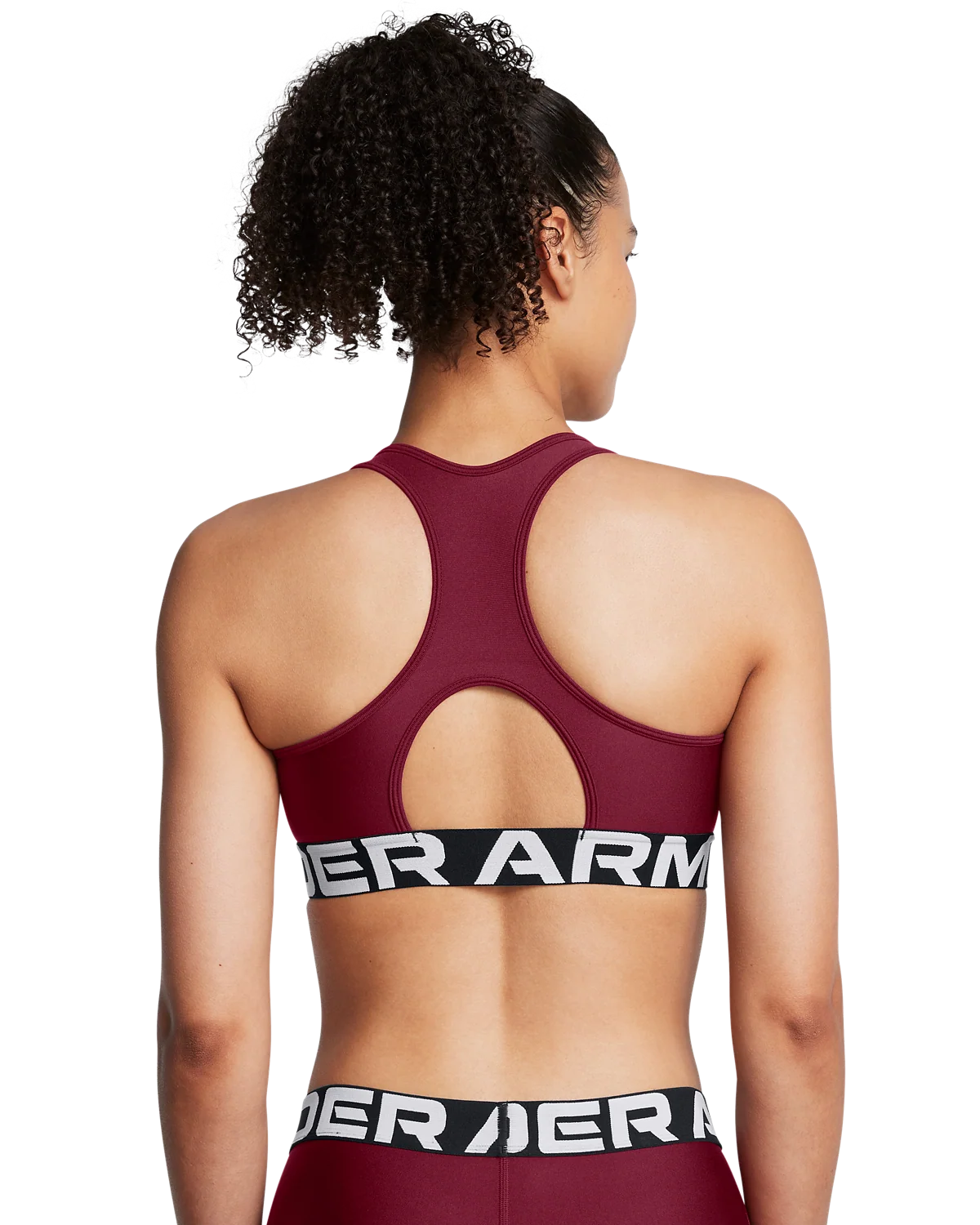 Women's HeatGear® Armour Mid Branded Sports Bra - Image 2