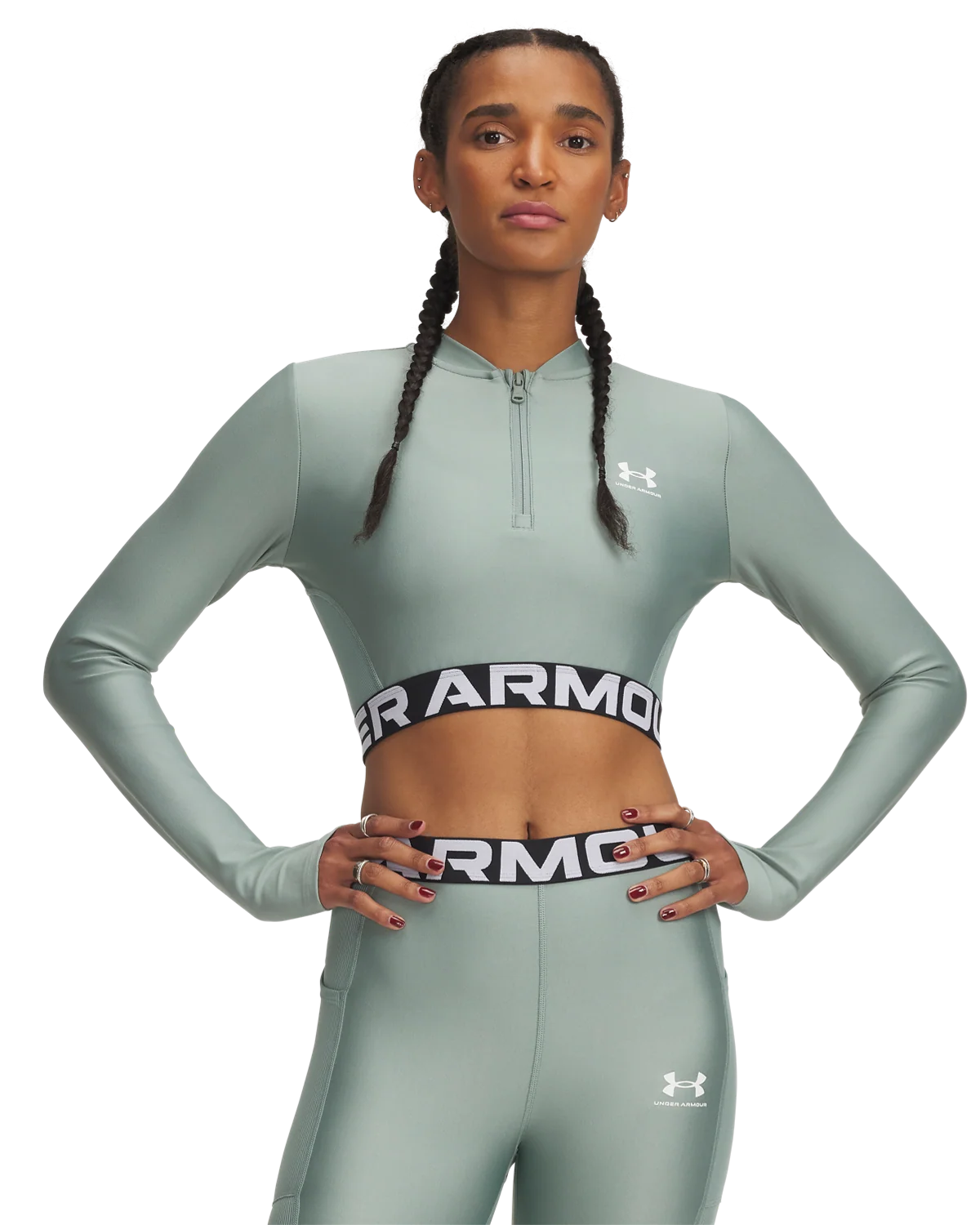 Women's HeatGear® Rib ¼ Zip Long Sleeve