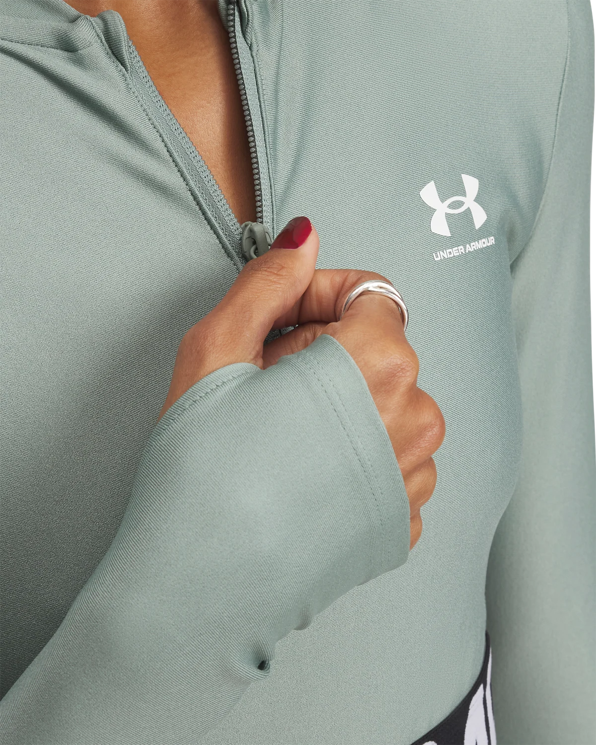 Women's HeatGear® Rib ¼ Zip Long Sleeve - Image 3