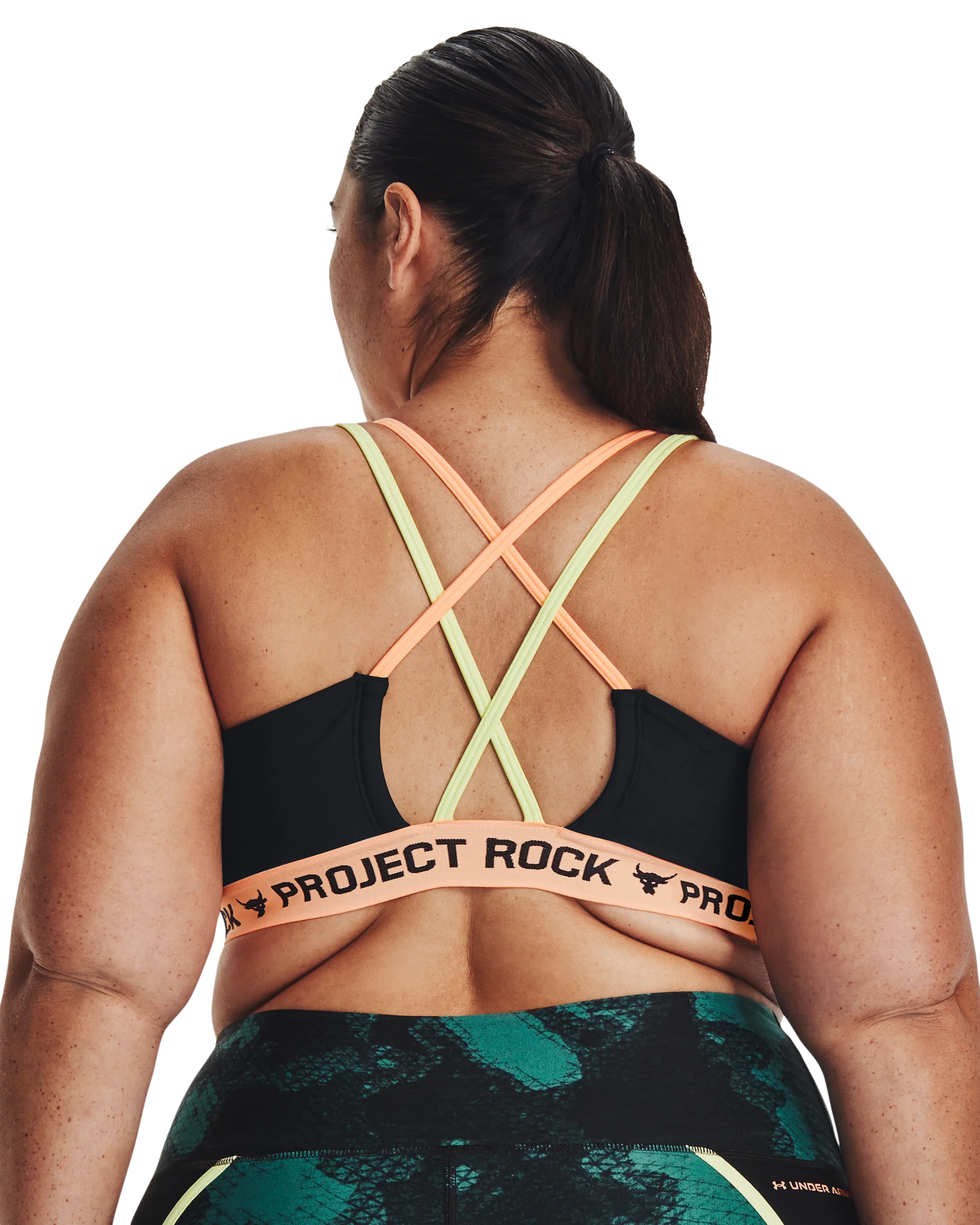 Women's Project Rock Crossback Family Printed Sports Bra - Image 10