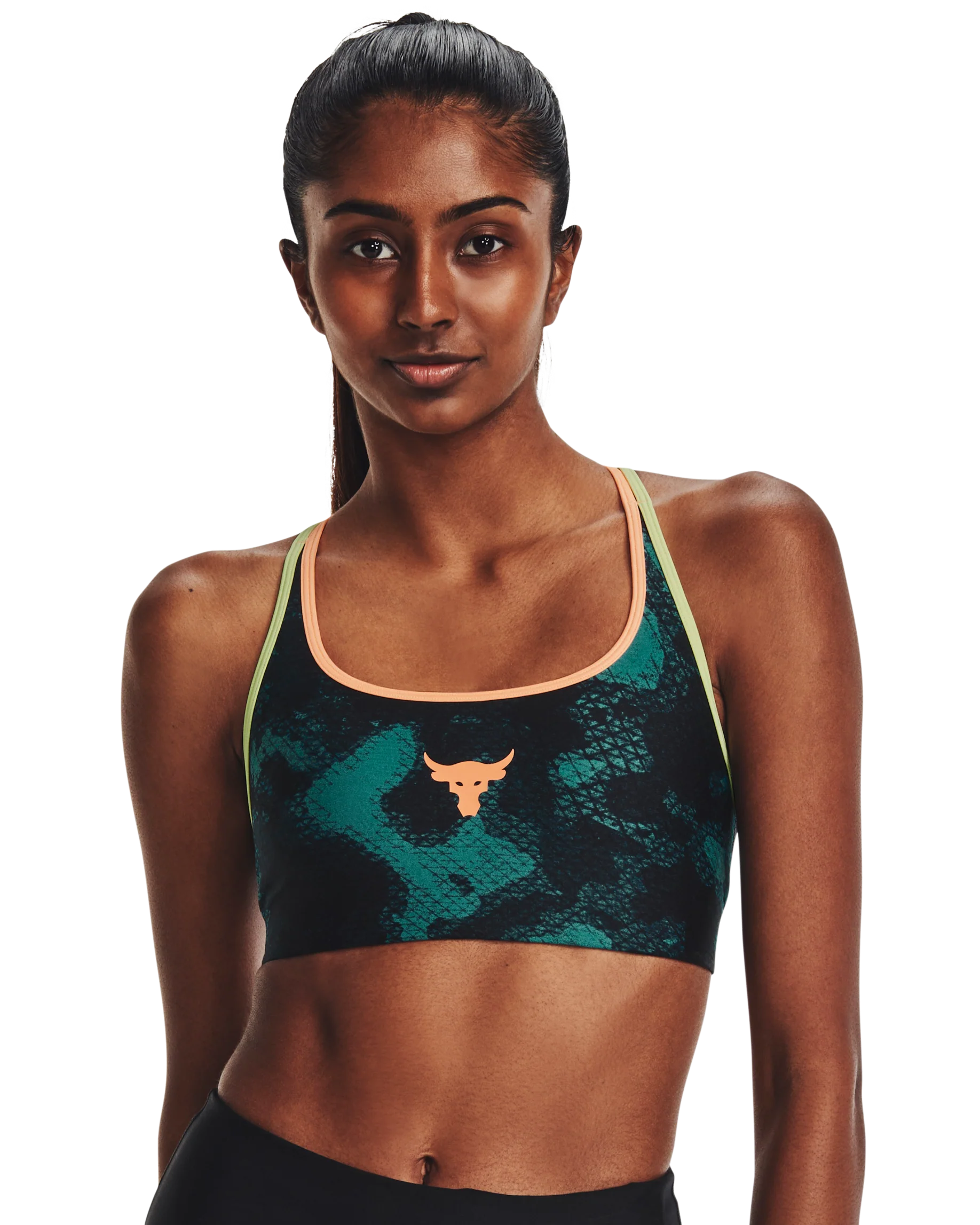 Women's Project Rock Crossback Family Printed Sports Bra - Image 14