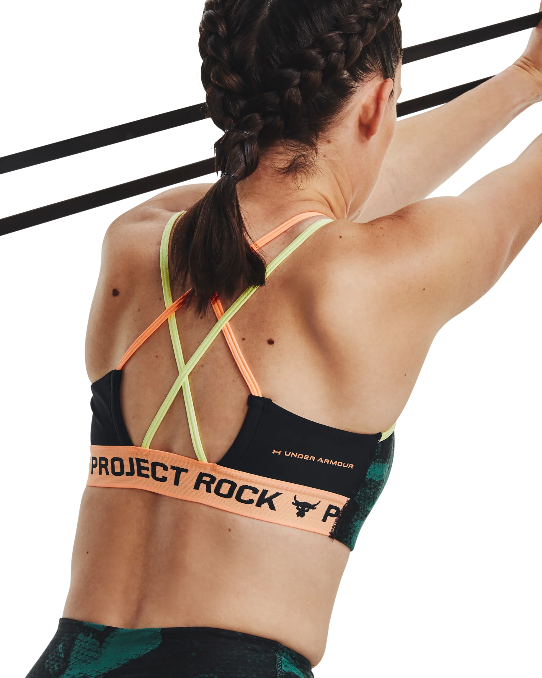 Women's Project Rock Crossback Family Printed Sports Bra - Image 16