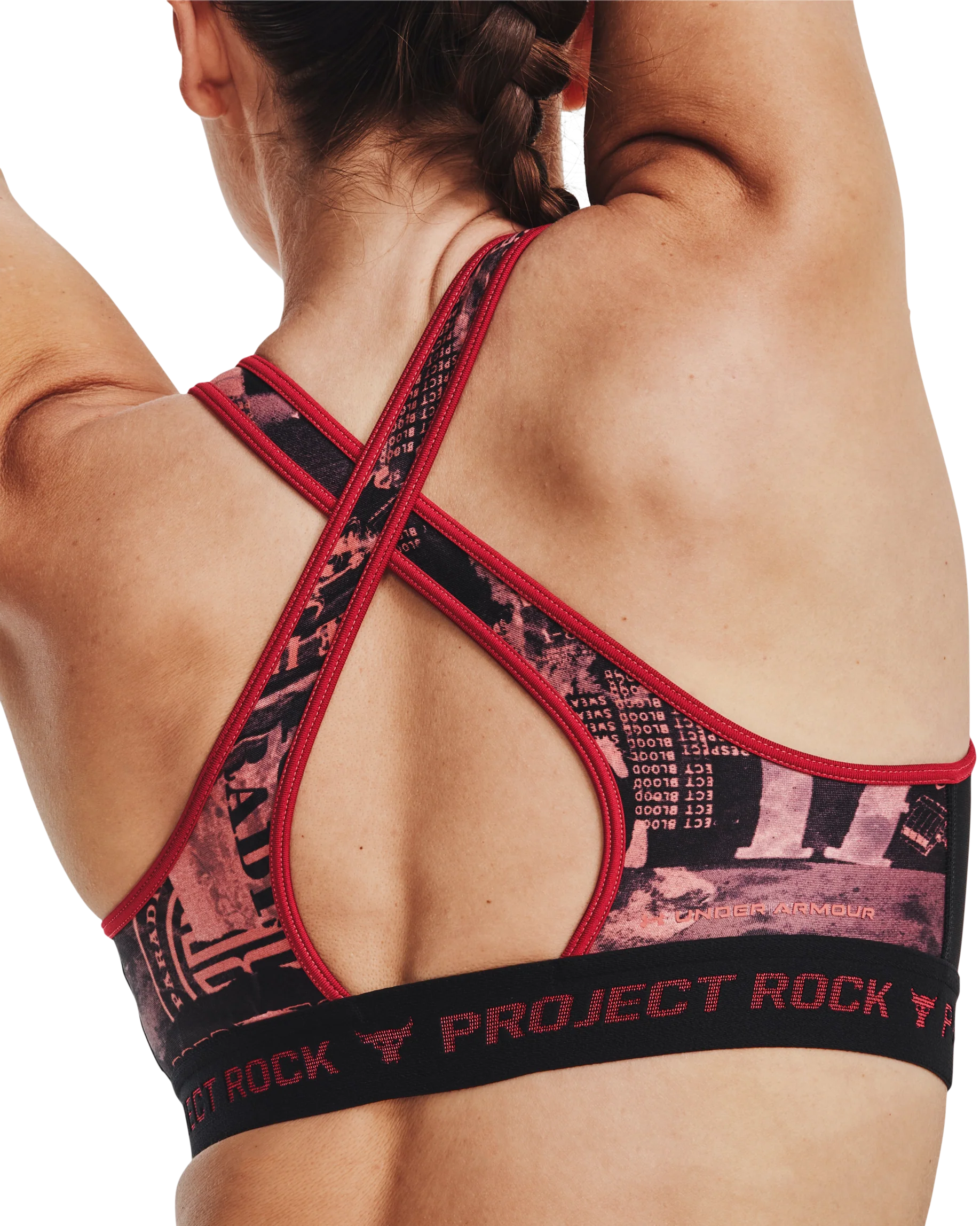 Women's Project Rock Crossback Printed Sports Bra - Image 4