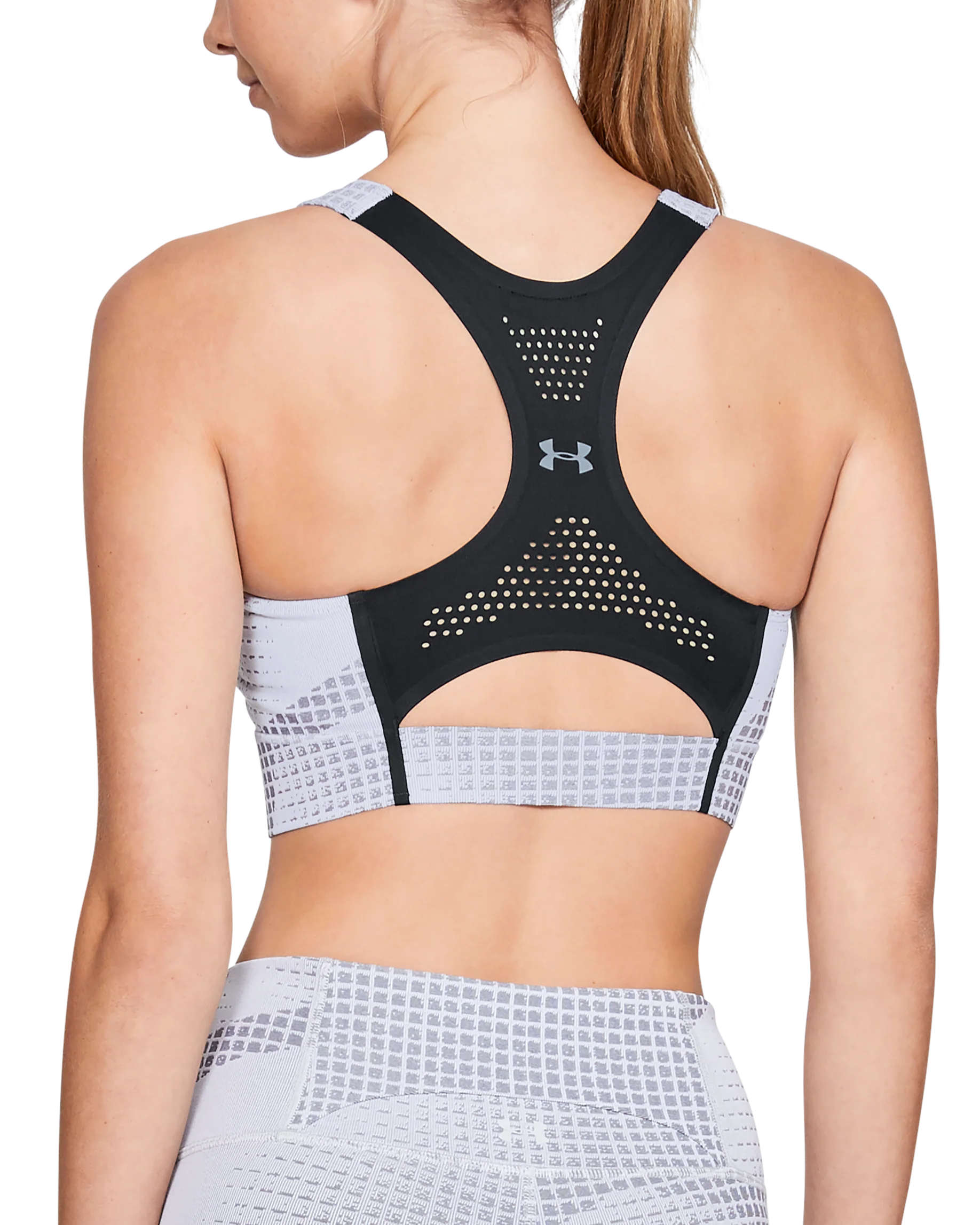 Women's UA Breathelux Mid Jacquard Sports Bra - Image 2