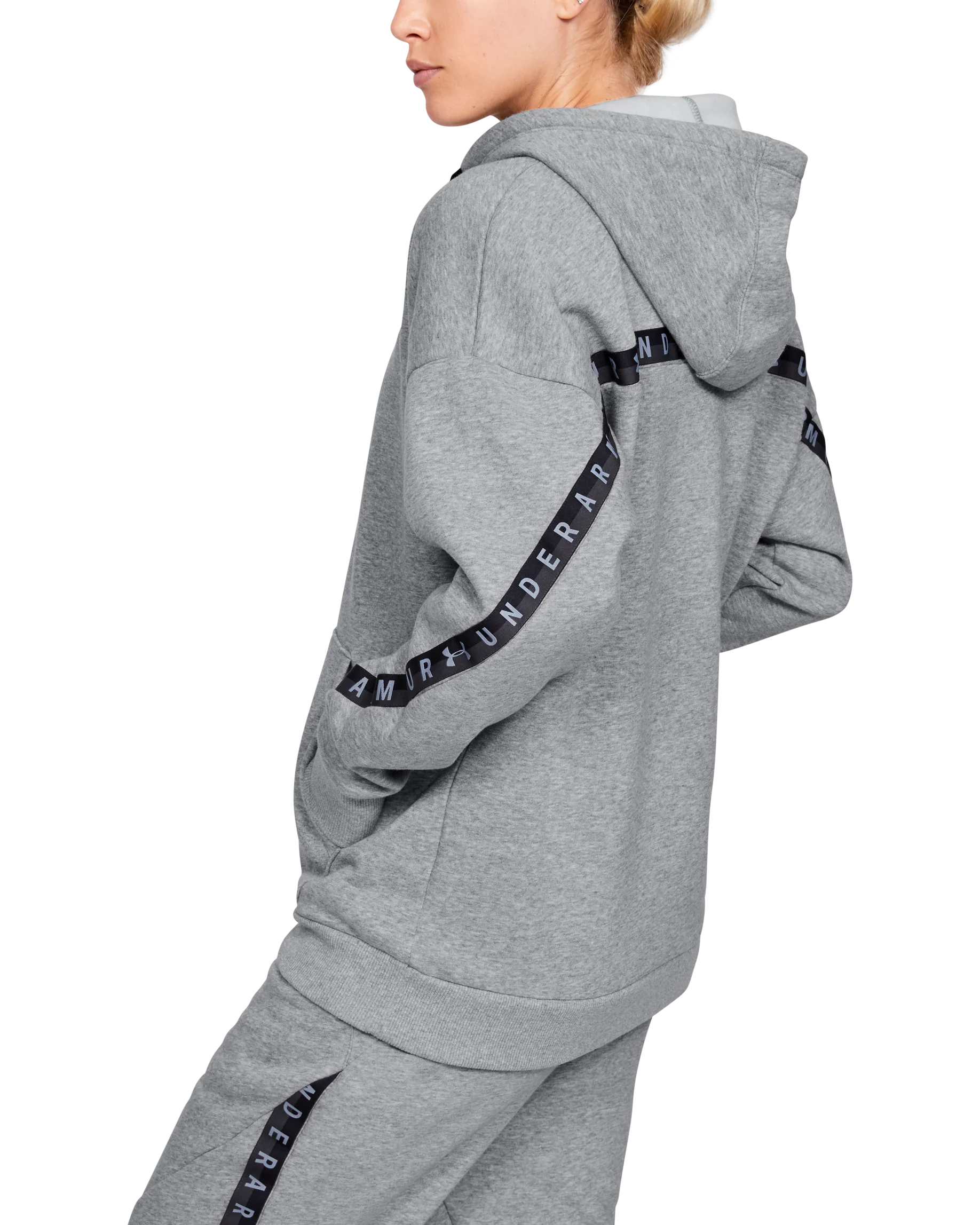 Women's UA Fleece Taped Wordmark Hoodie - Image 8
