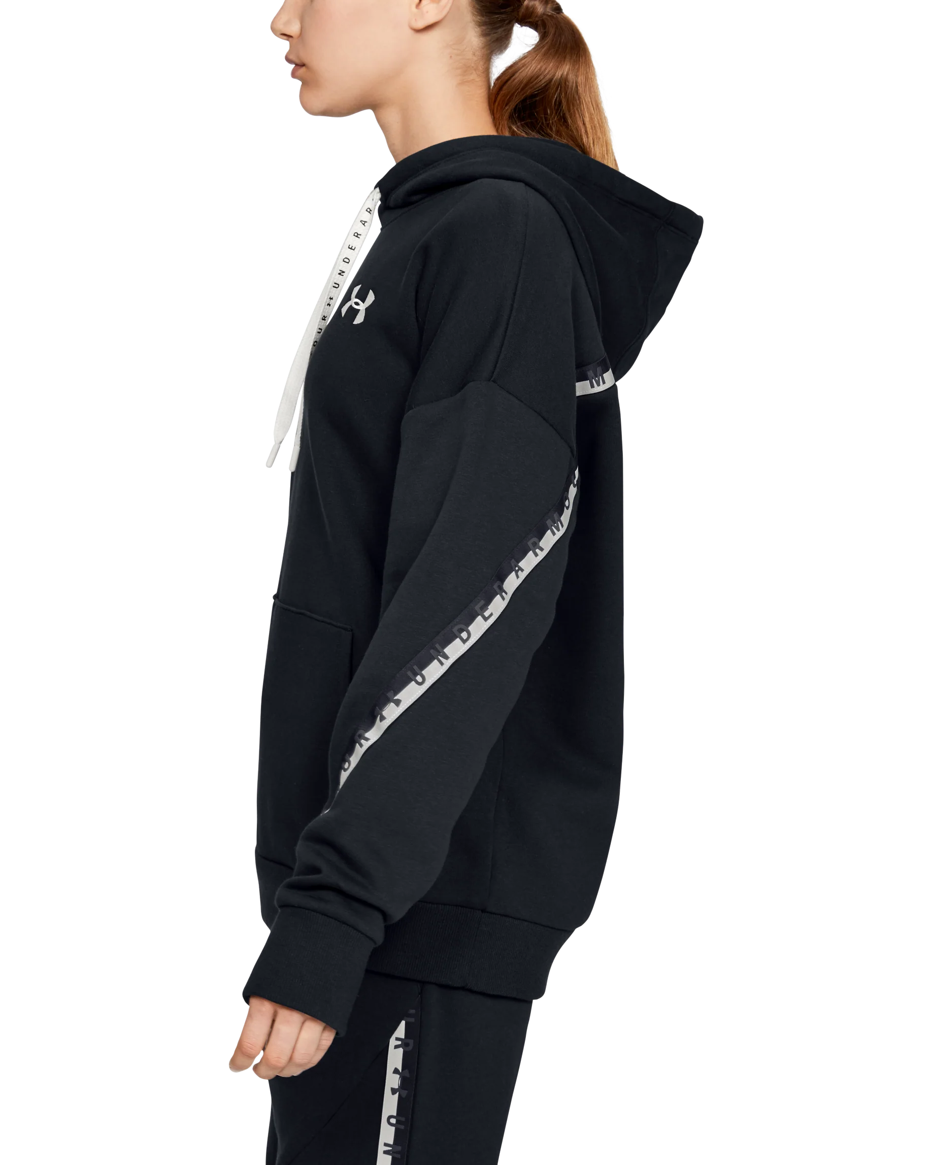 Women's UA Fleece Taped Wordmark Hoodie - Image 6