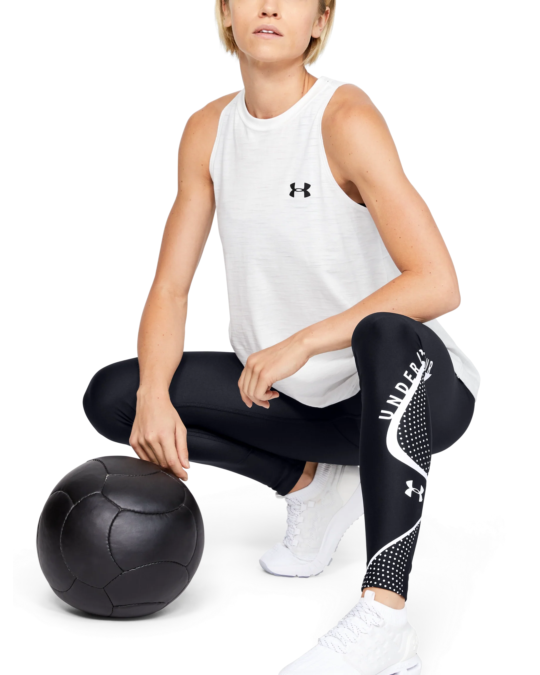 Women's HeatGear® Armour Graphic Swerve Wordmark Leggings - Image 5