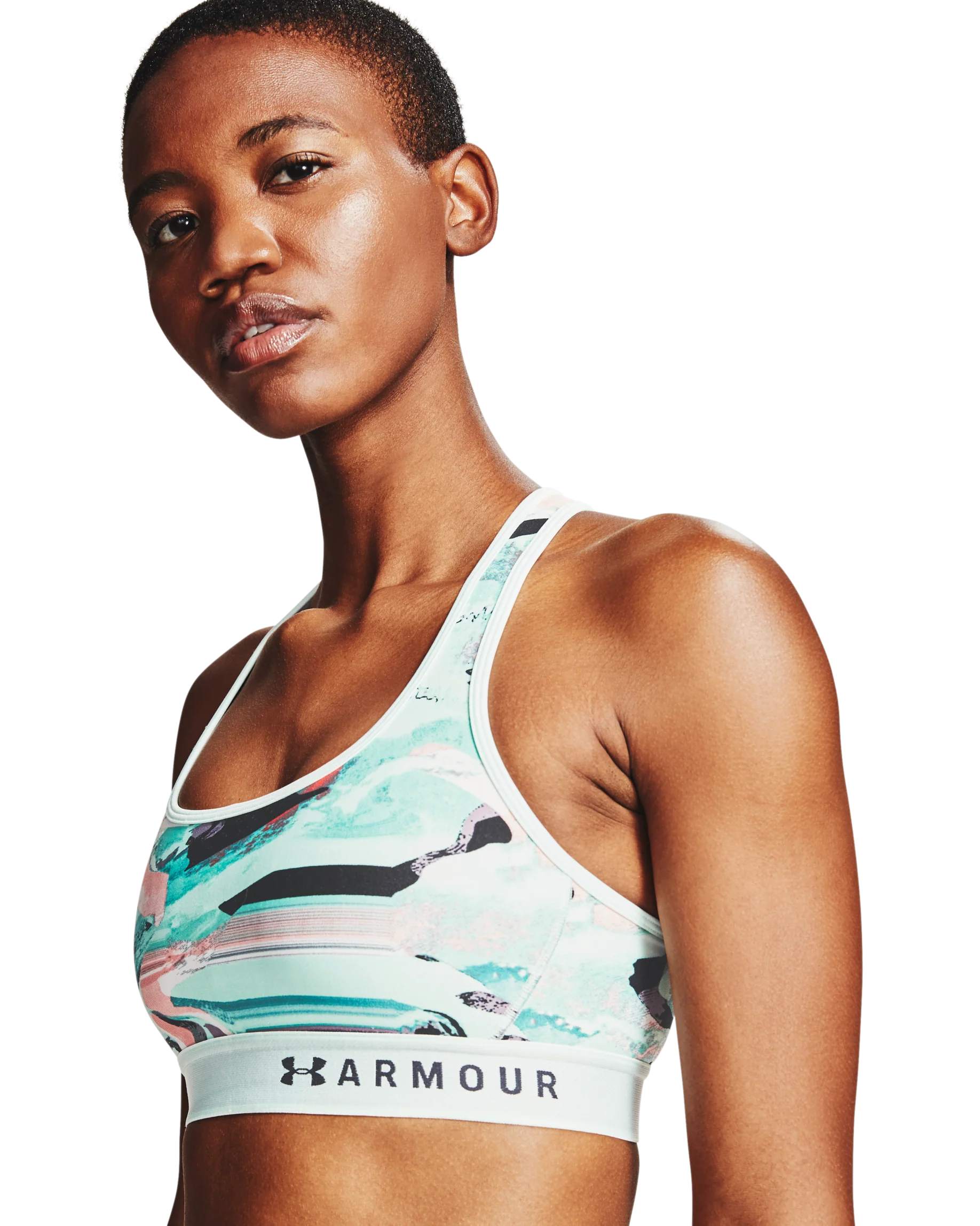 Women's Armour® Mid Crossback Print Sports Bra - Image 4