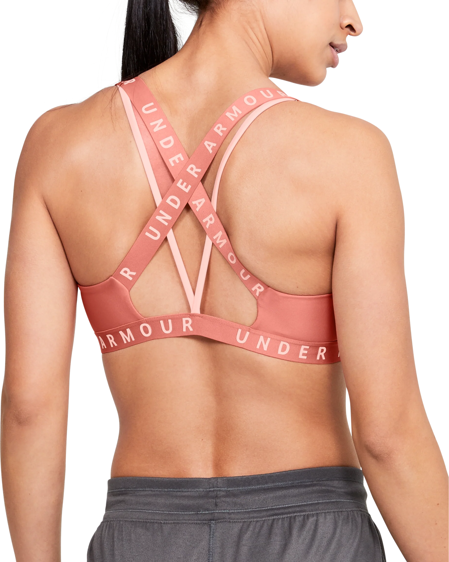 Womens UA Wordmark Strappy Sportlette - Image 2
