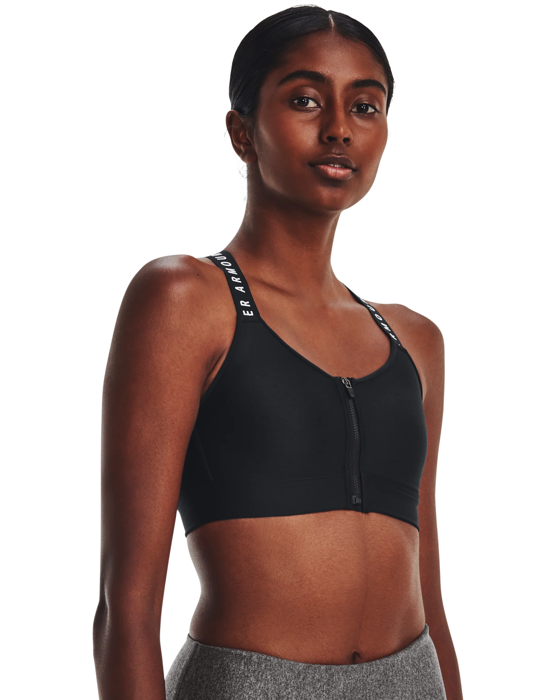 Women's UA Infinity High Zip Sports Bra - Image 14