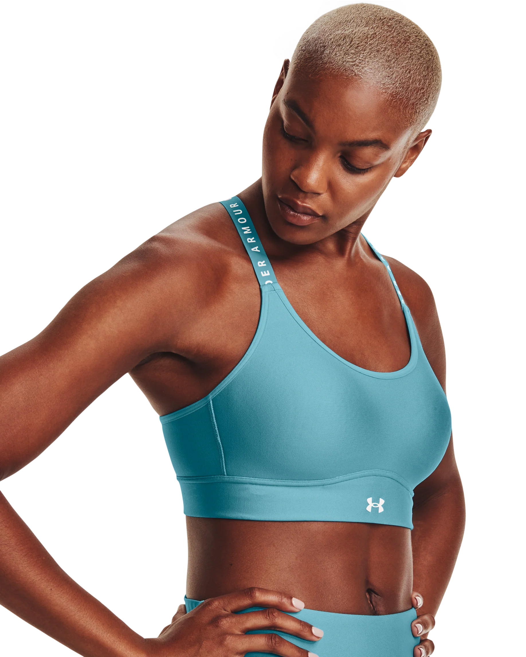 Women's UA Infinity Mid Covered Sports Bra - Image 12