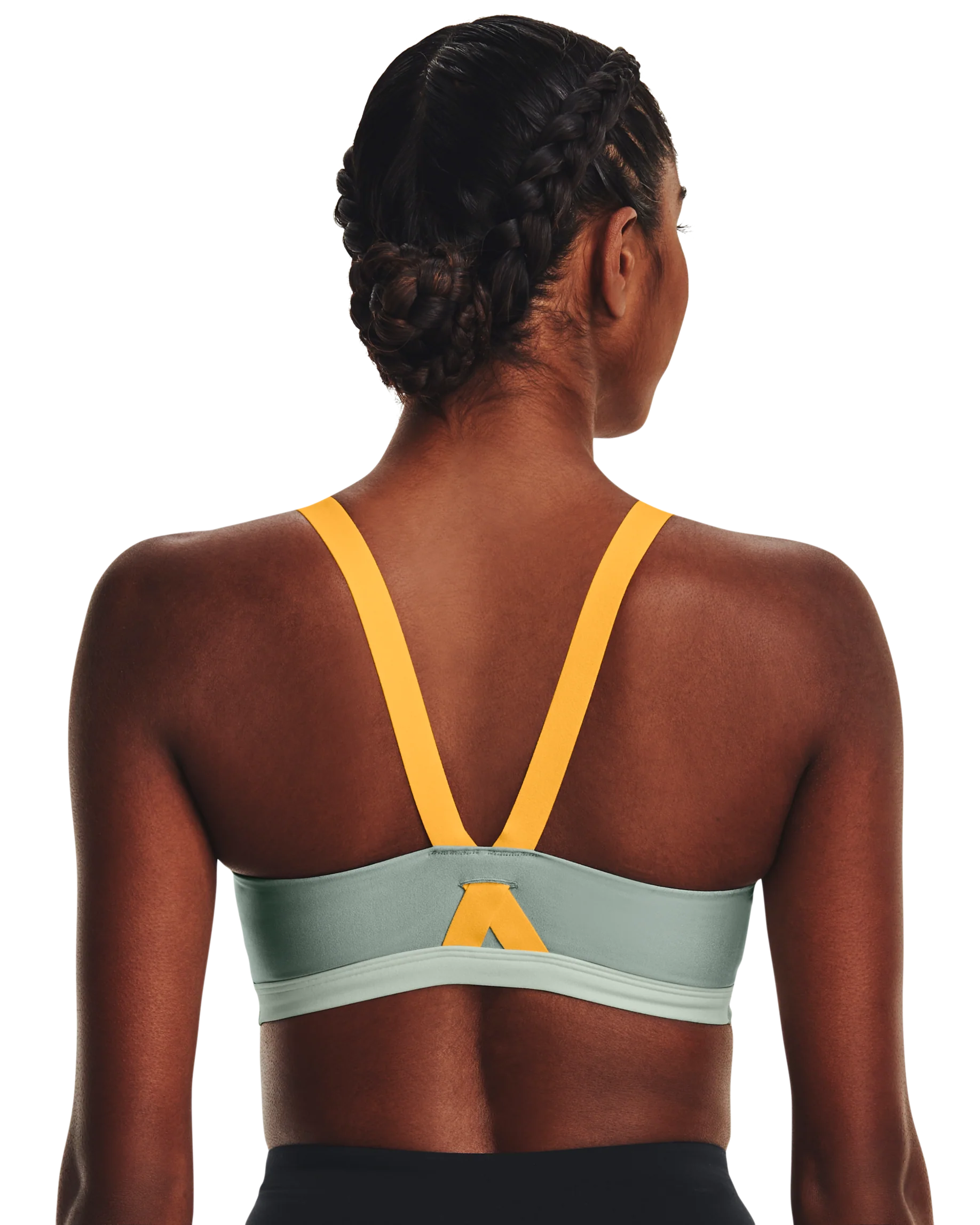 Women's UA Infinity Mid High Neck Shine Sports Bra - Image 9