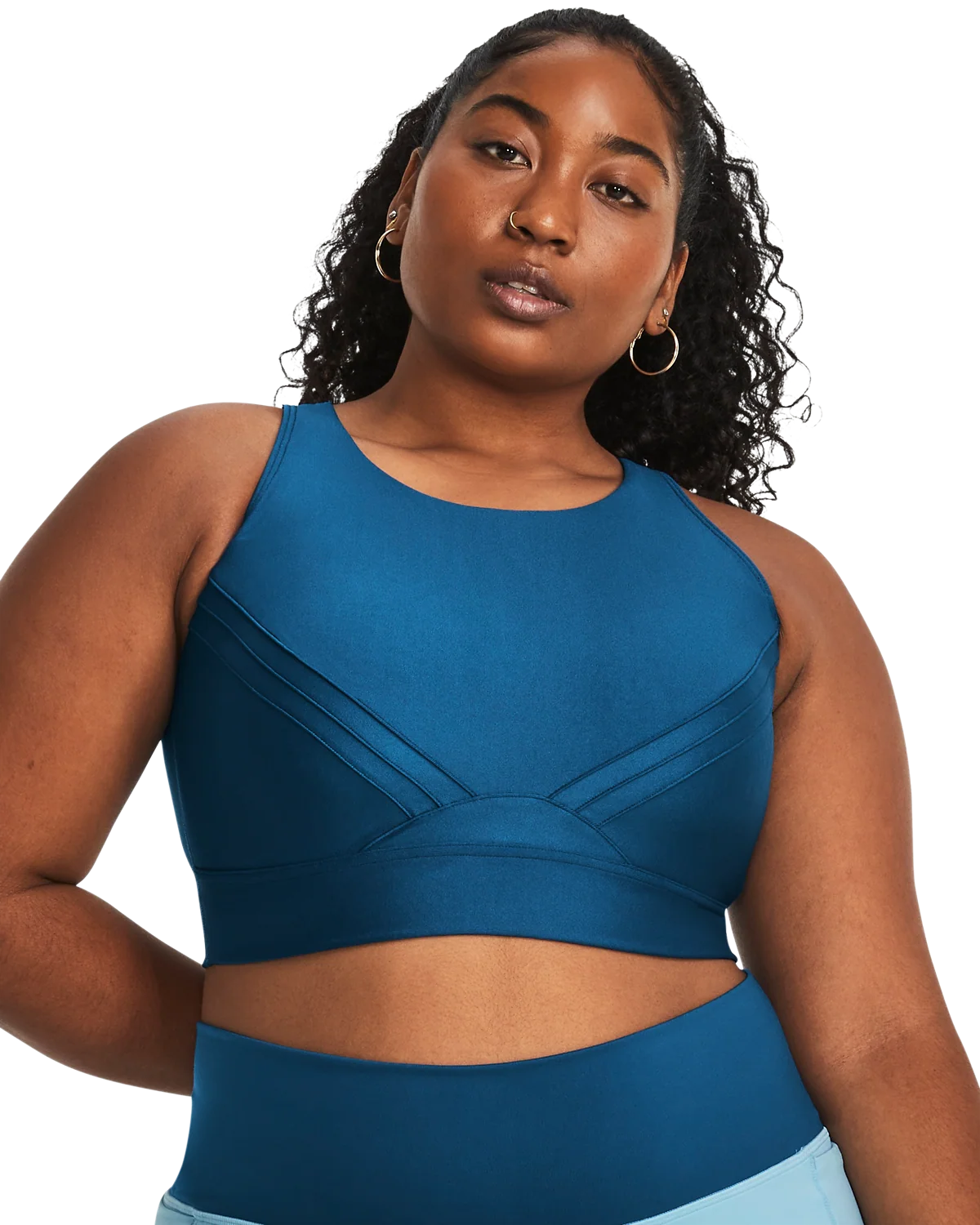Women's UA Infinity Mid Pintuck Sports Bra - Image 16