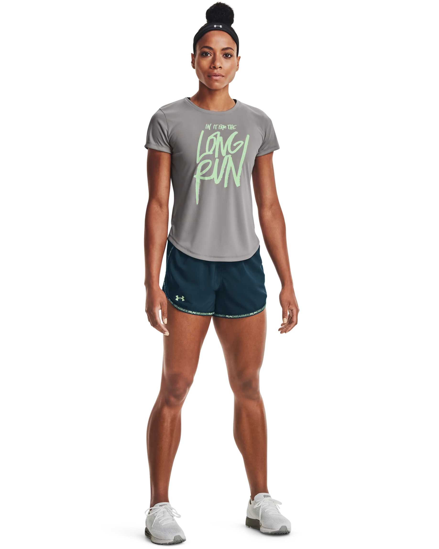 Women's UA Long Run Graphic Short Sleeve - Image 3