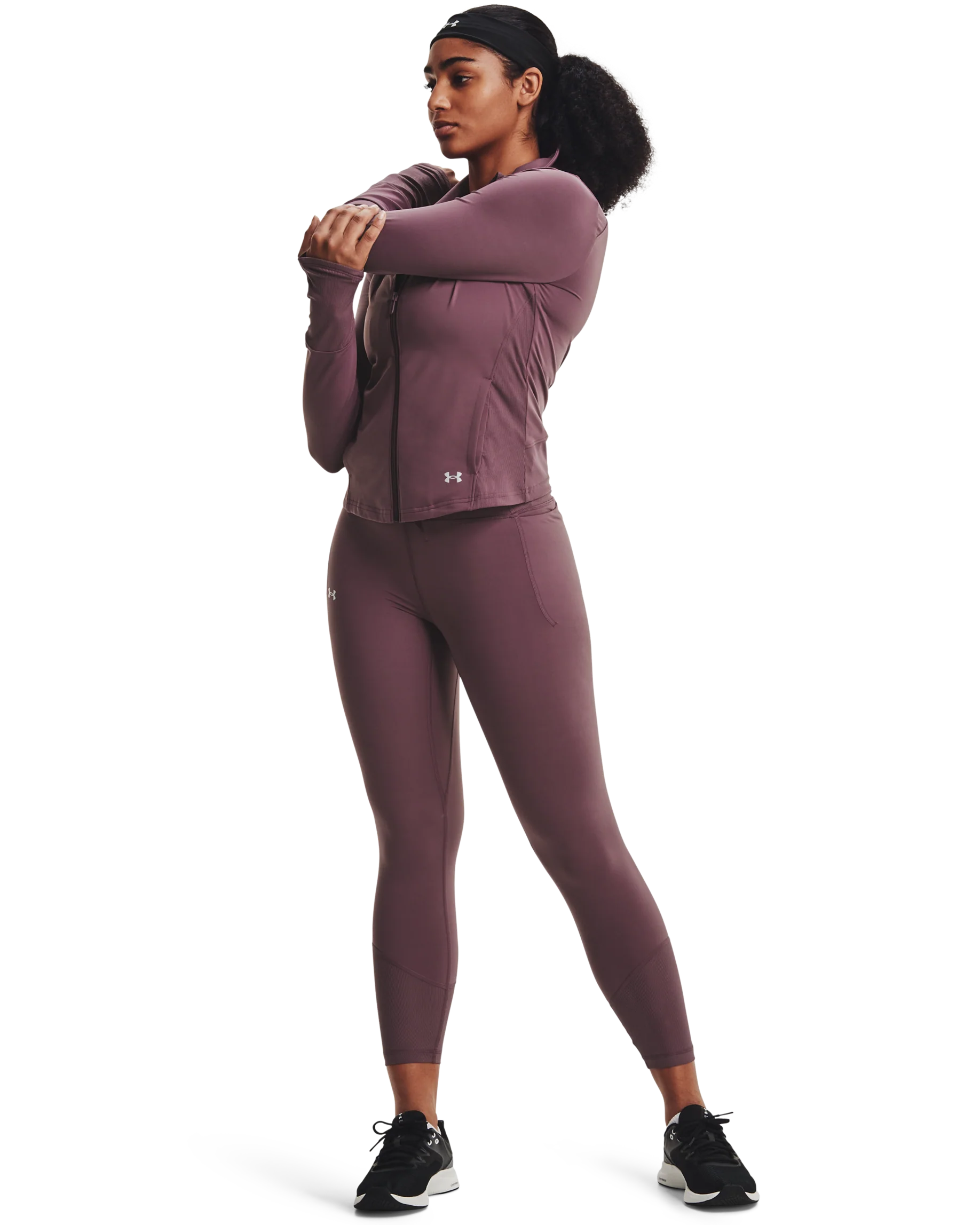 Women's UA Meridian Rib Waistband Ankle Leggings - Image 3
