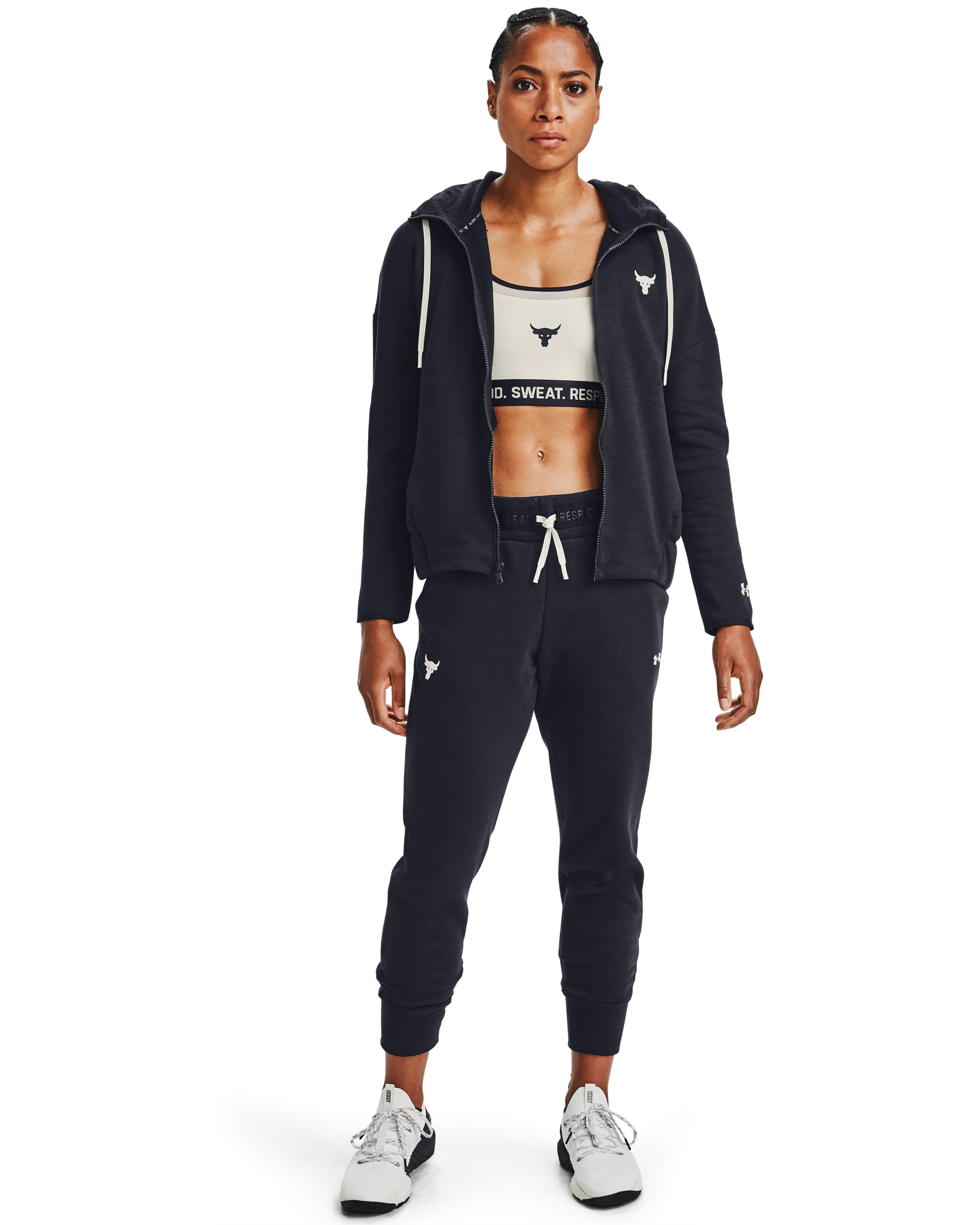 Women's UA Project Rock Charged Cotton® Fleece Pants - Image 3