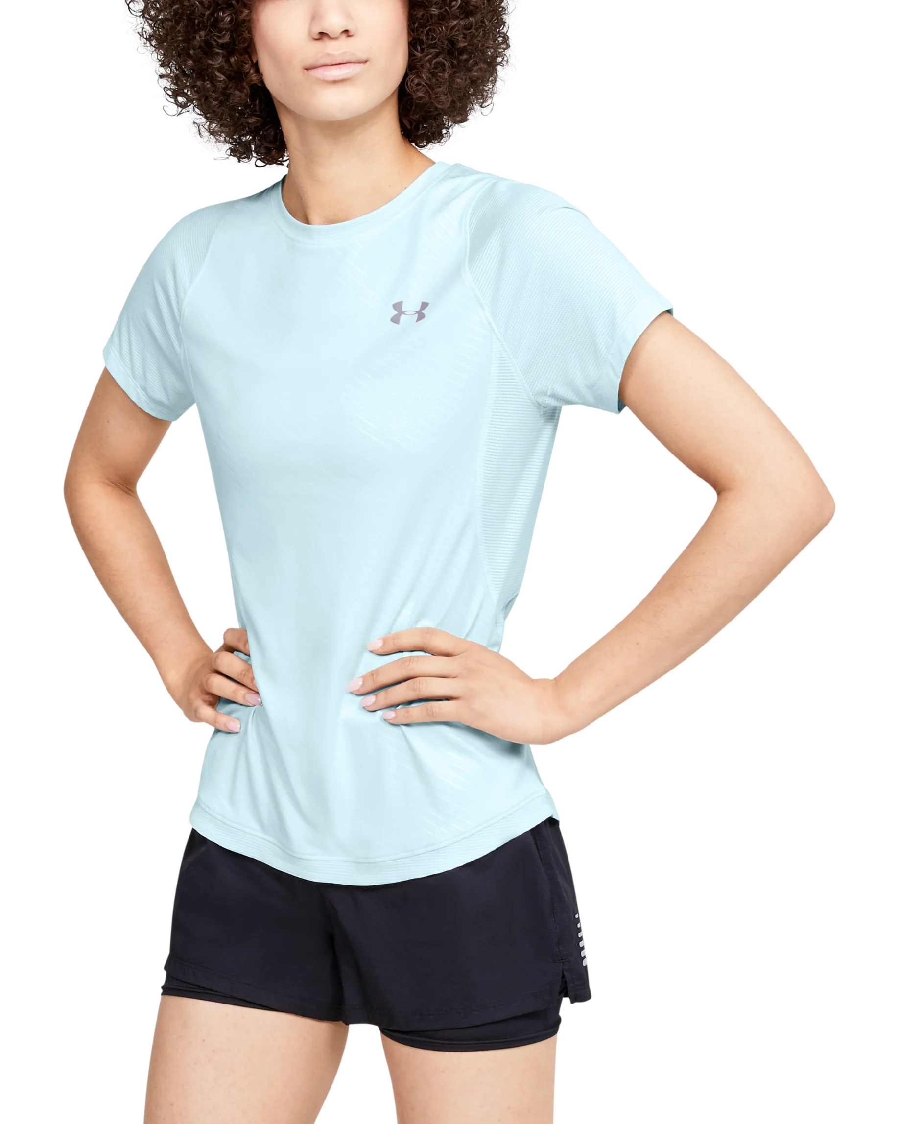 Women's UA Qualifier Iso-Chill Embossed Short Sleeve - Image 3