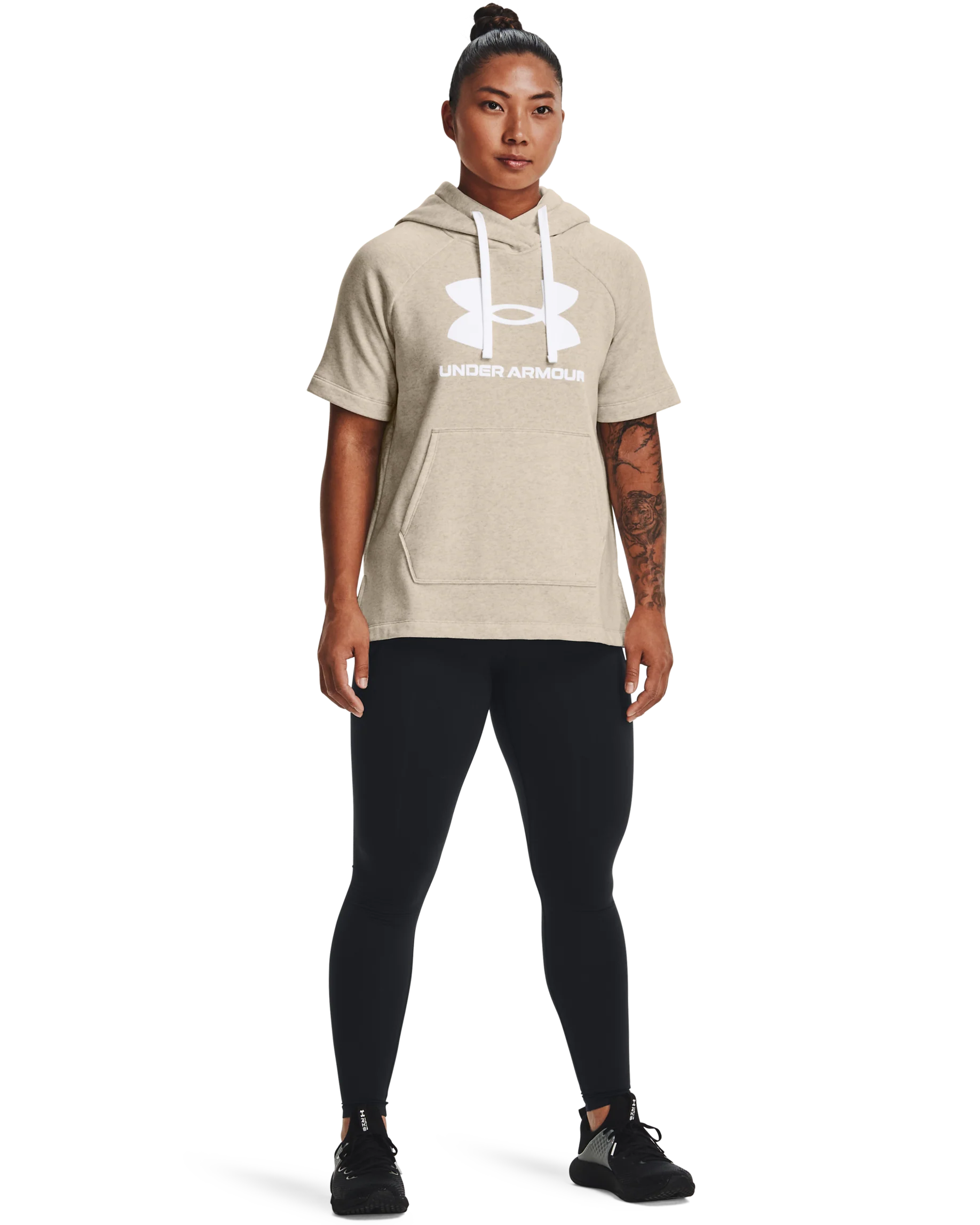Women's UA Rival Fleece Short Sleeve Hoodie - Image 3