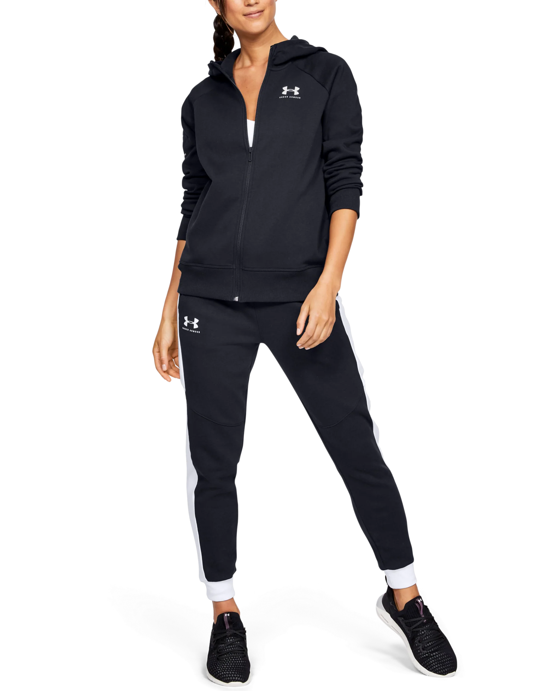 Women's UA Rival Fleece Sportstyle LC Graphic Full Zip Long Sleeve - Image 3