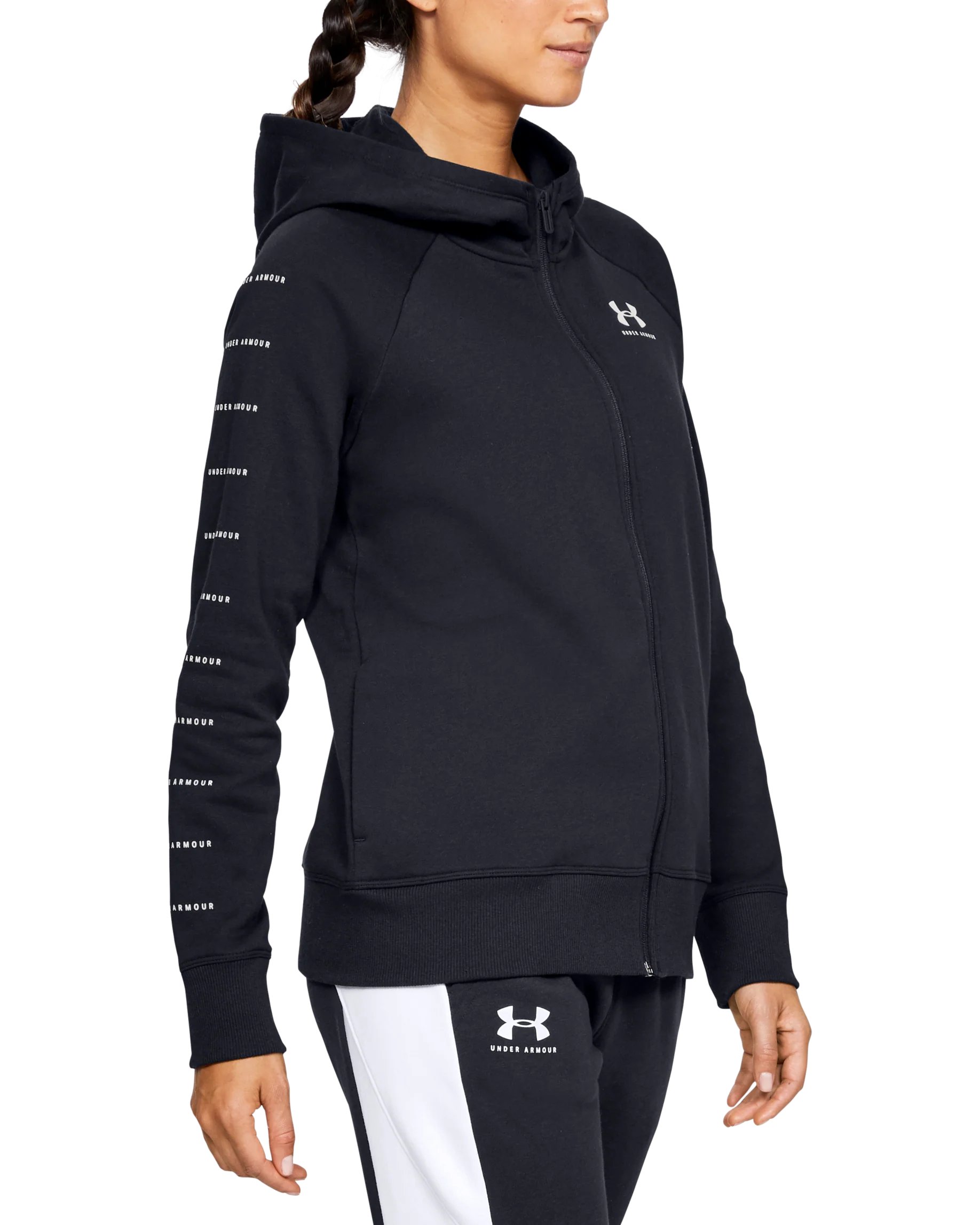 Women's UA Rival Fleece Sportstyle LC Graphic Full Zip Long Sleeve - Image 8