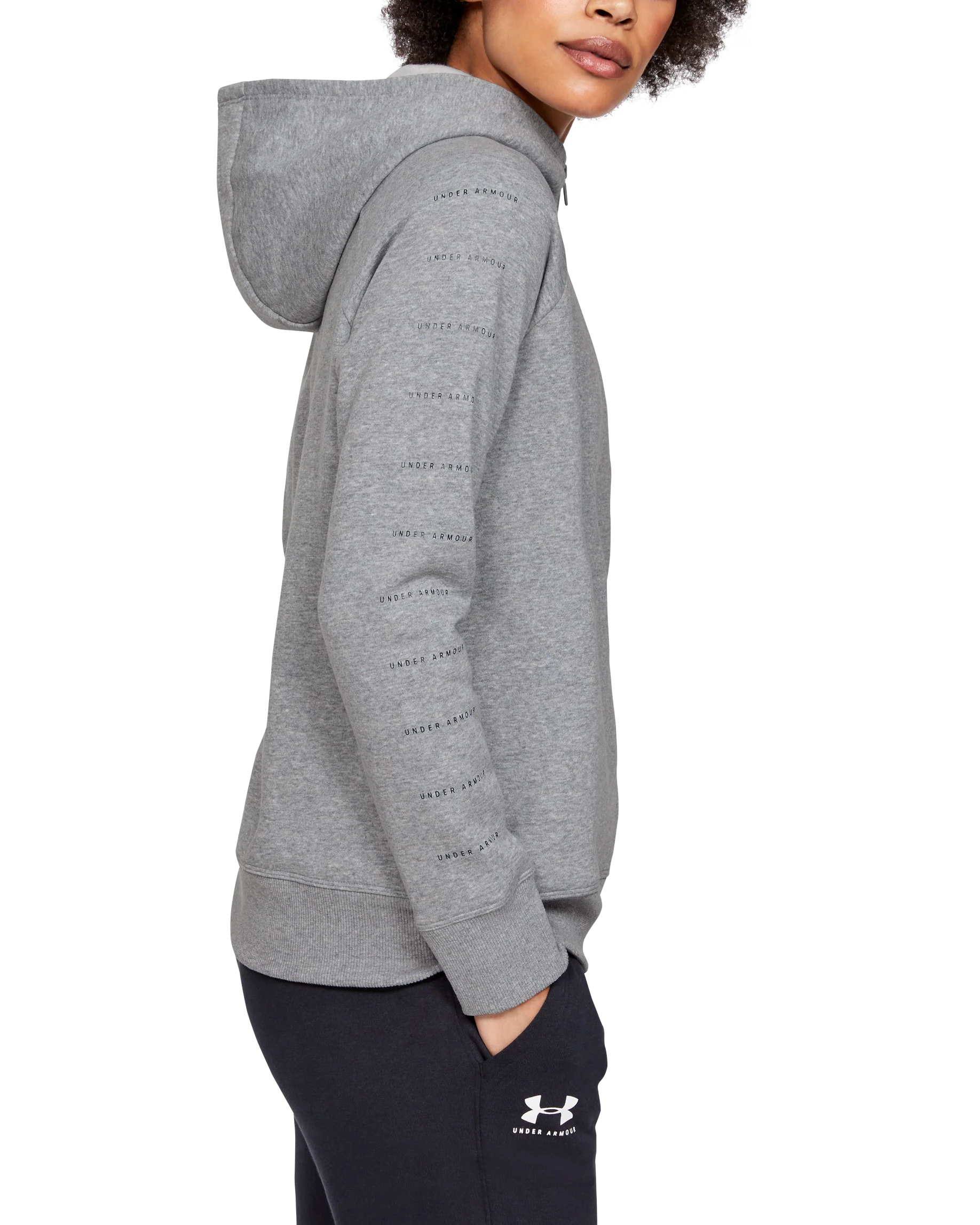 Women's UA Rival Fleece Sportstyle LC Graphic Full Zip Long Sleeve - Image 8
