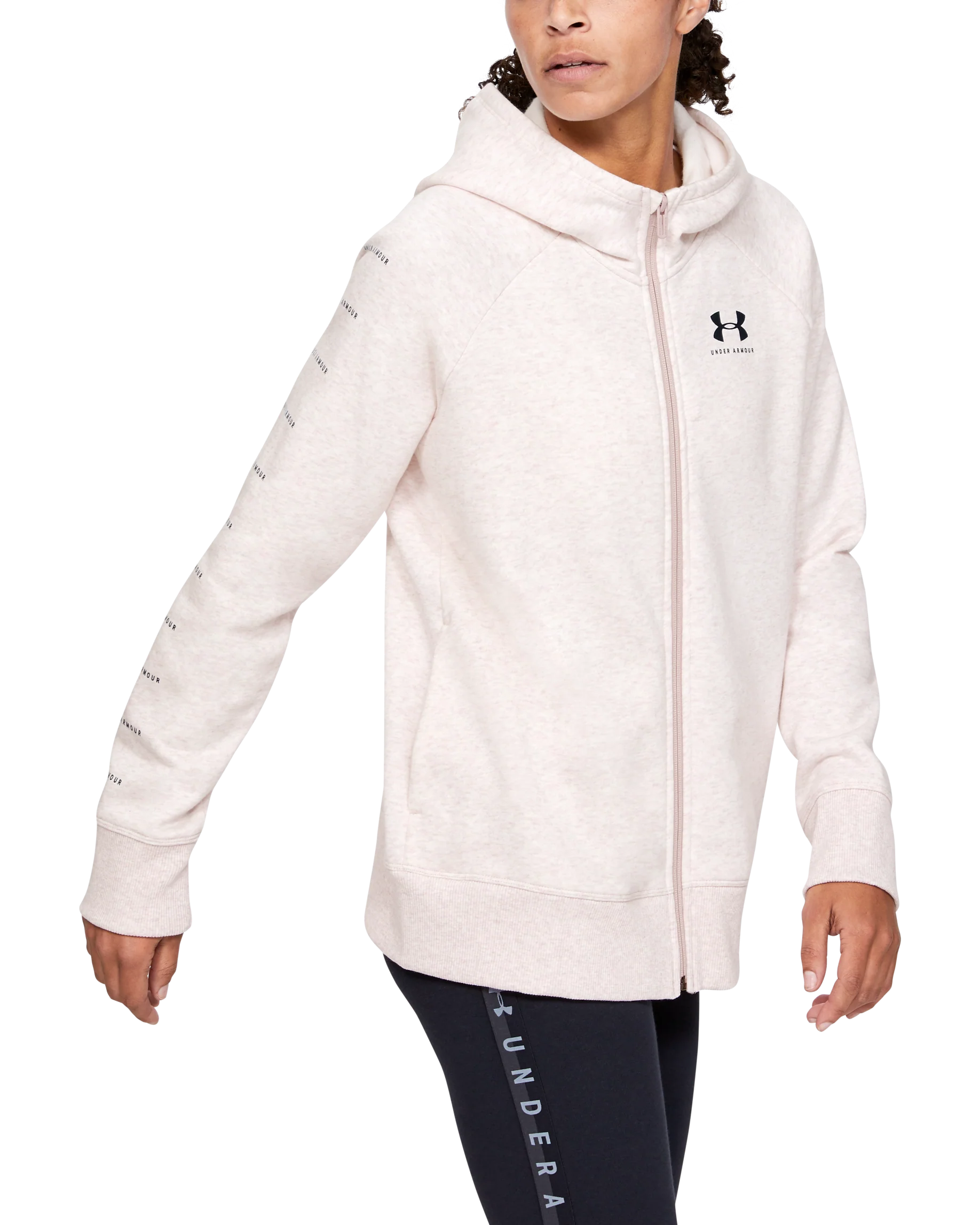 Women's UA Rival Fleece Sportstyle LC Graphic Full Zip Long Sleeve - Image 5