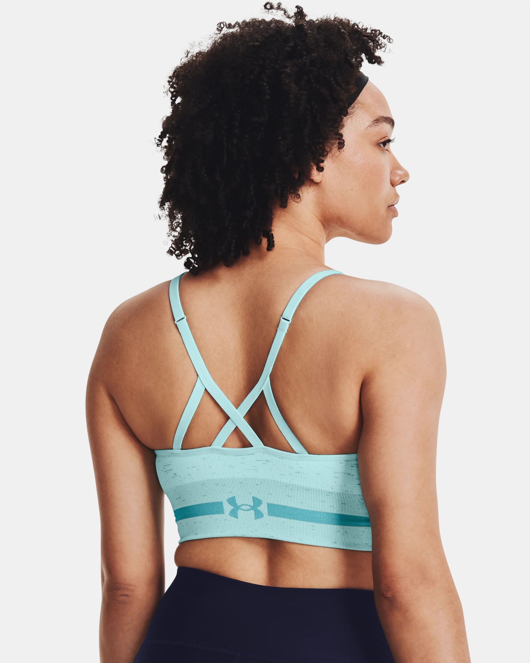 Women's UA Seamless Low Long Heather Sports Bra - Image 4