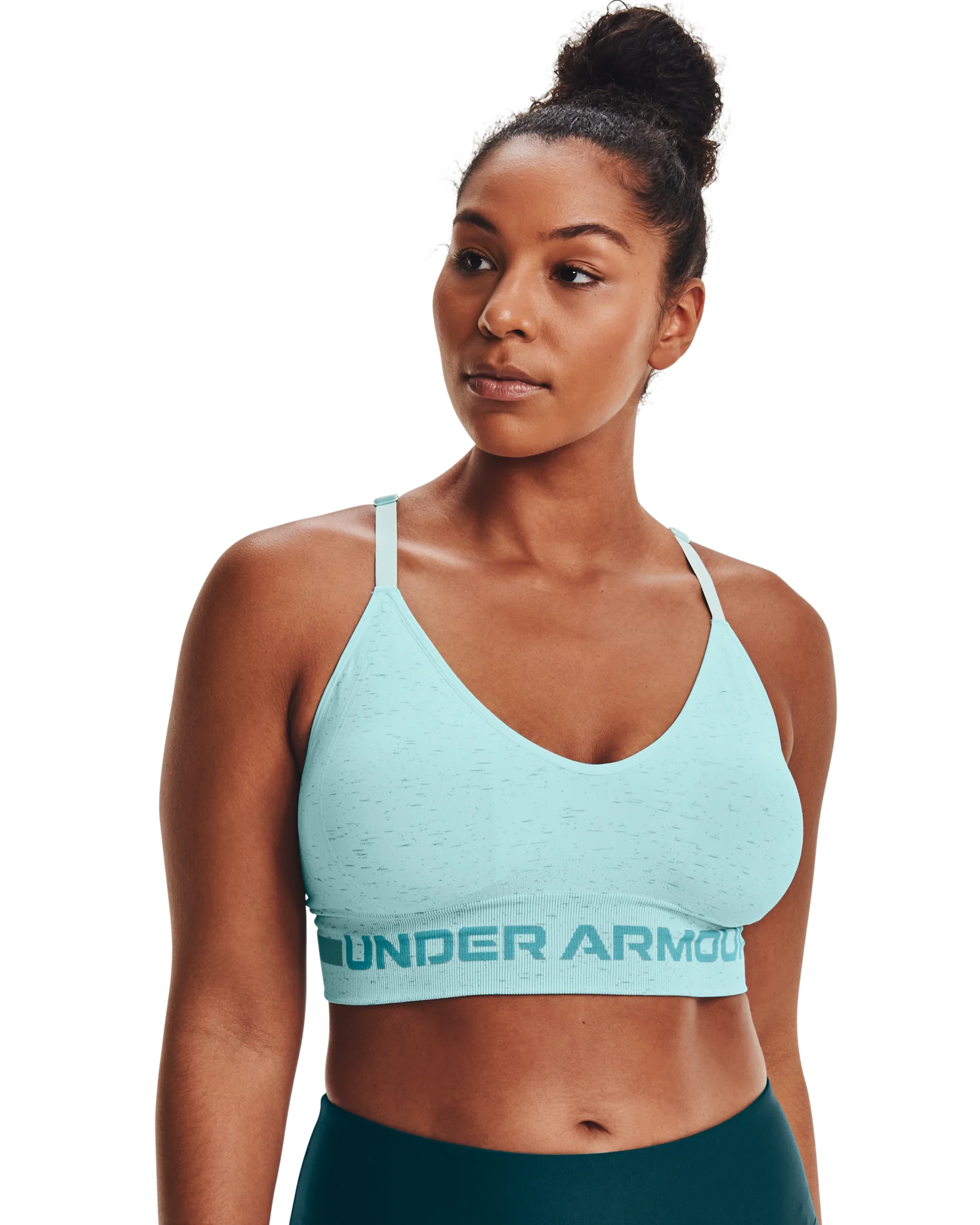 Women's UA Seamless Low Long Heather Sports Bra - Image 6