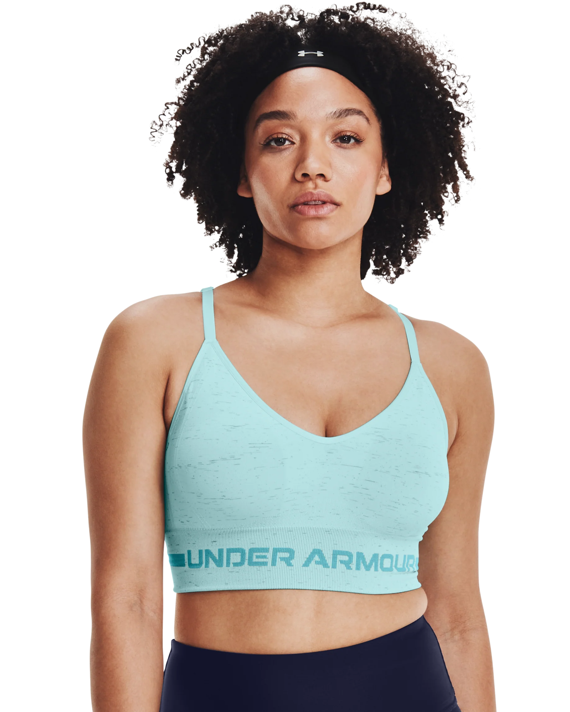 Women's UA Seamless Low Long Heather Sports Bra - Image 7