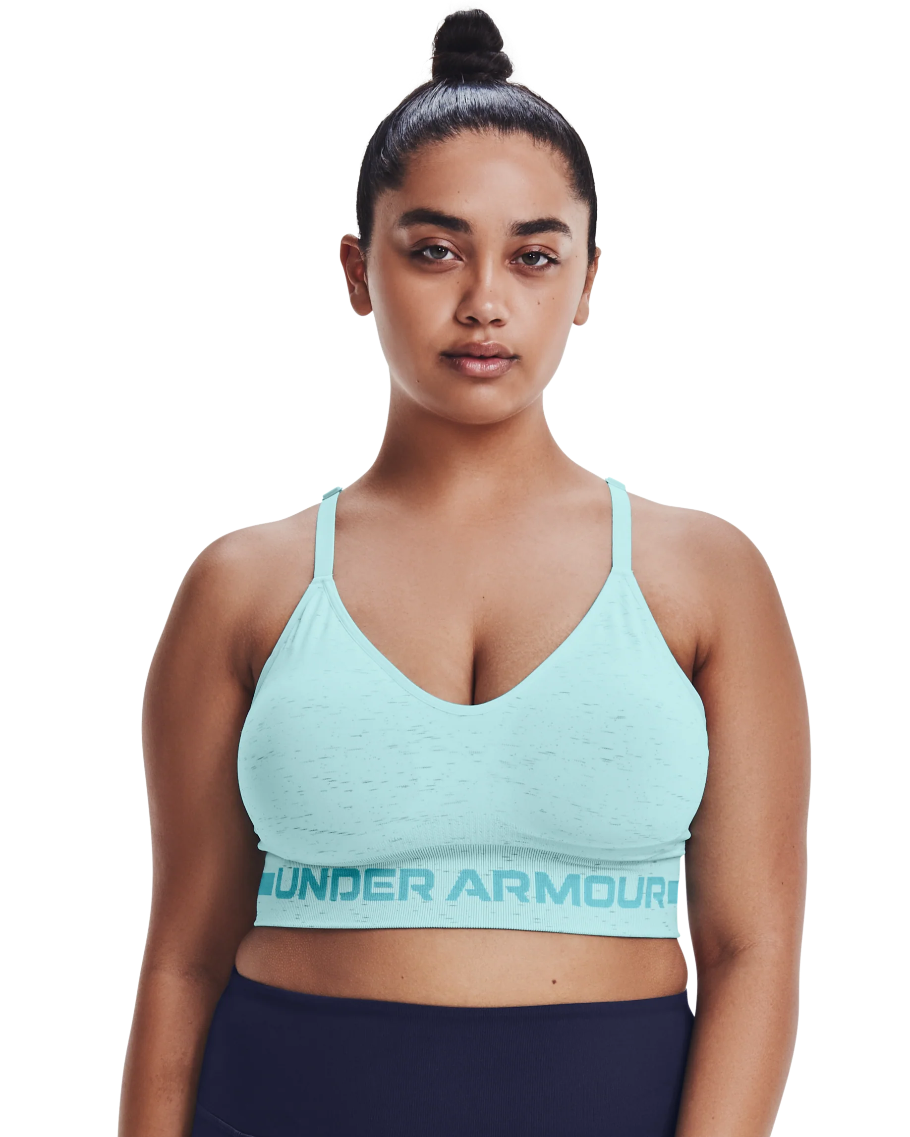 Women's UA Seamless Low Long Heather Sports Bra - Image 8