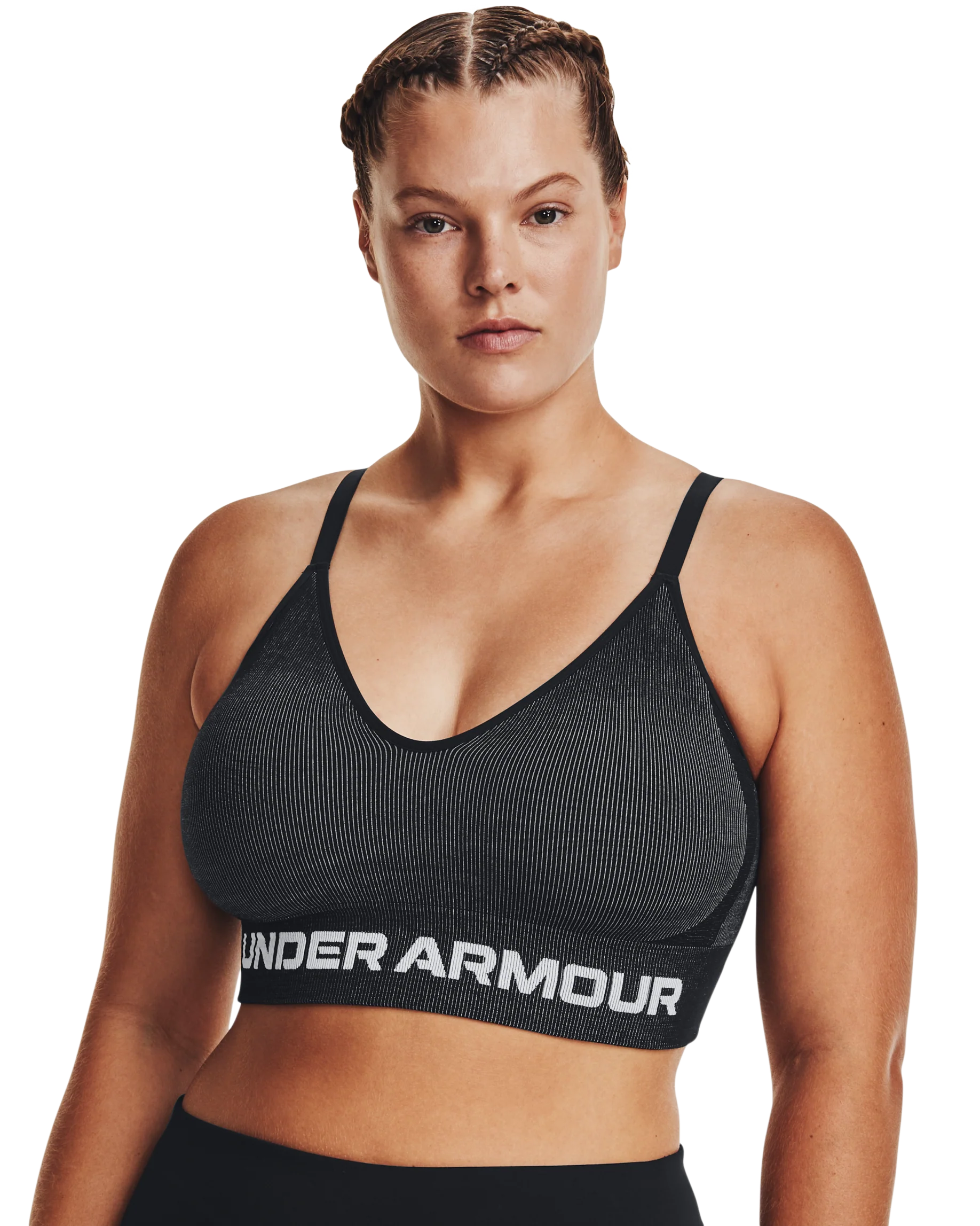 Women's UA Seamless Low Longline Rib Sports Bra - Image 12