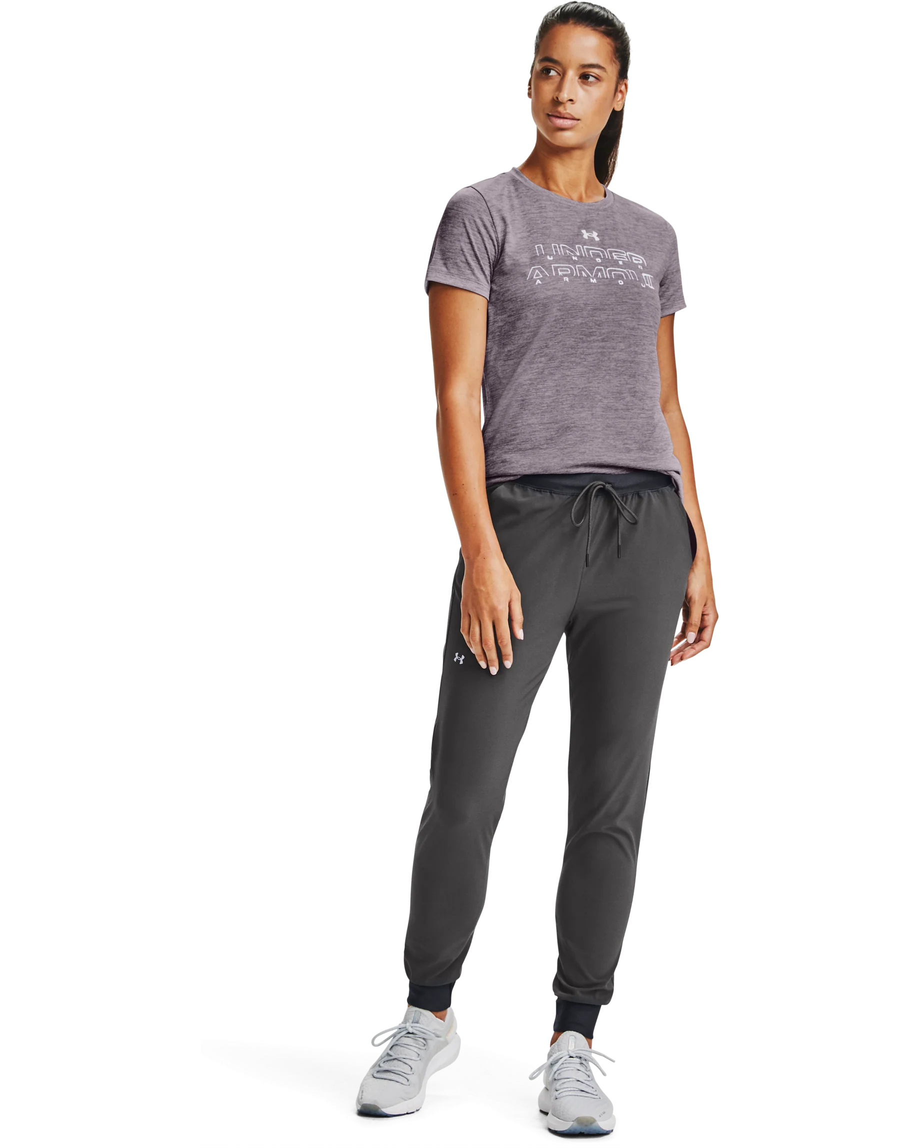 Women's UA Tech™ Twist Graphic Wordmark Short Sleeve Shirt - Image 3