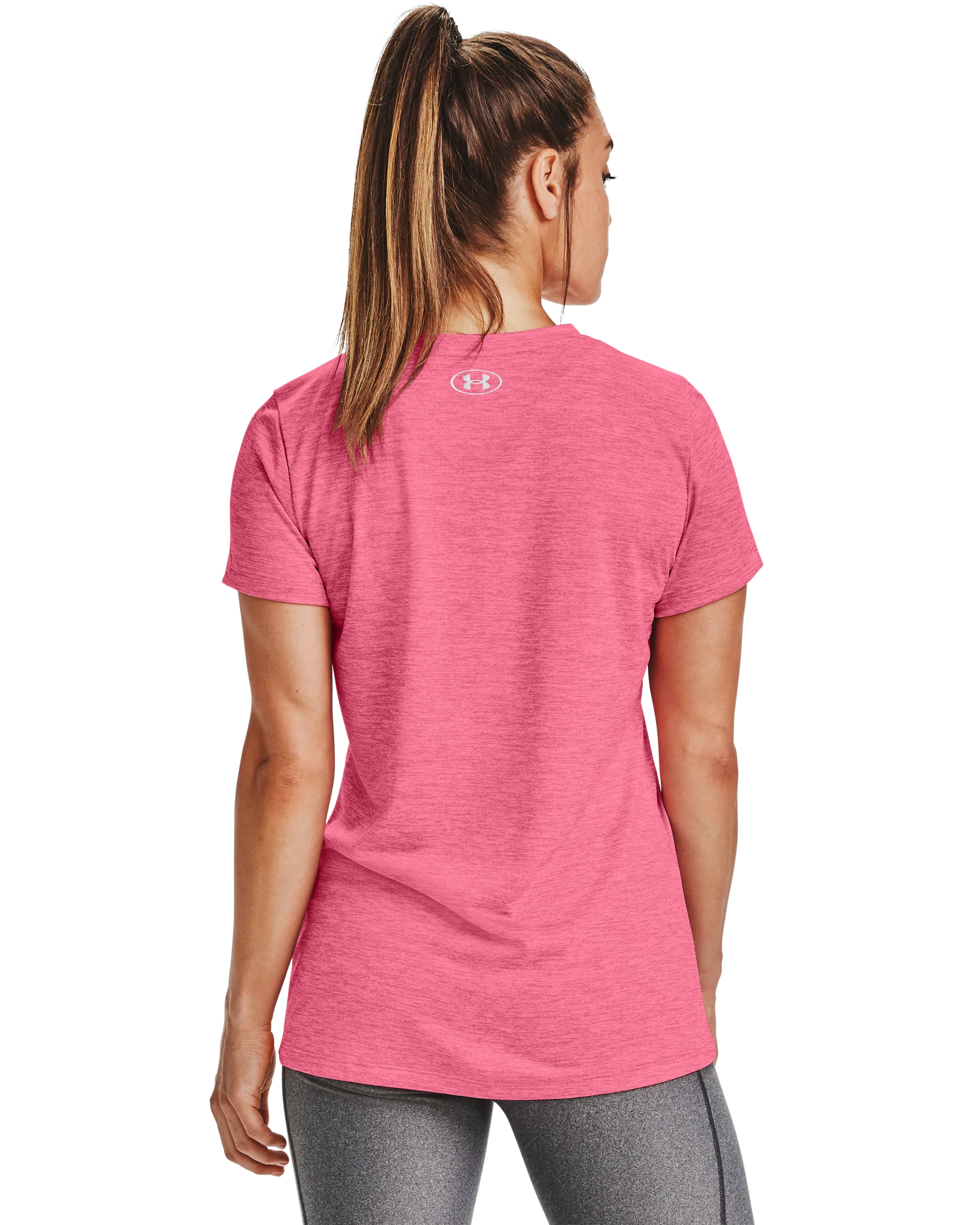 Women's UA Tech™ Twist Graphic Wordmark Short Sleeve Shirt - Image 2